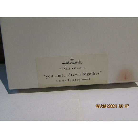 HALLMARK 4X6 PICTURE FRAME NEW YOU ME DRAWN TOGETHER YELLOW HEARTS PENCILS - Picture 7 of 9